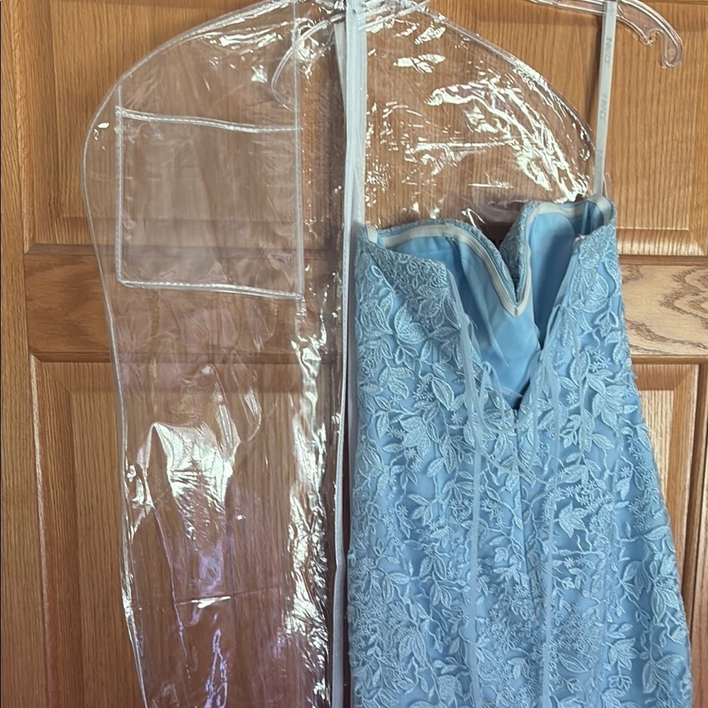 Jovani Light Blue Embroidered Strapless Lace Up Homecoming Dress Size 2 - Picture 9 of 9